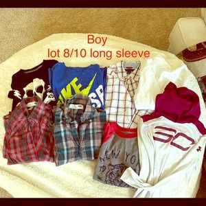 Lot of 8 boys long sleeve shirts